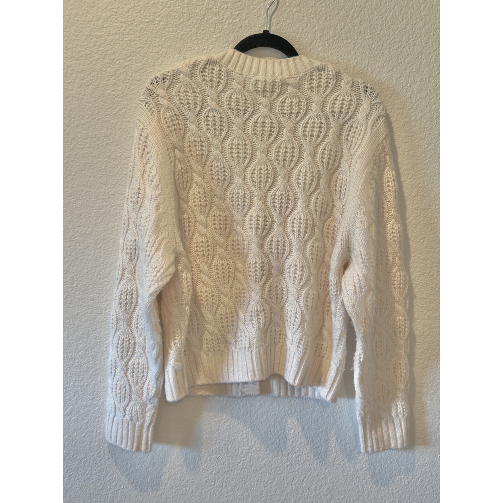 & Other Stories Cable Knit Wool Cardigan - Cream - L - Picture 4 of 6